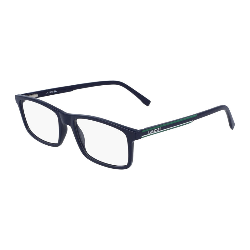 Lacoste Eyeglasses Rectangle Full Rim, Blue Frame and Clear Demo Lenses Lens L2858N424