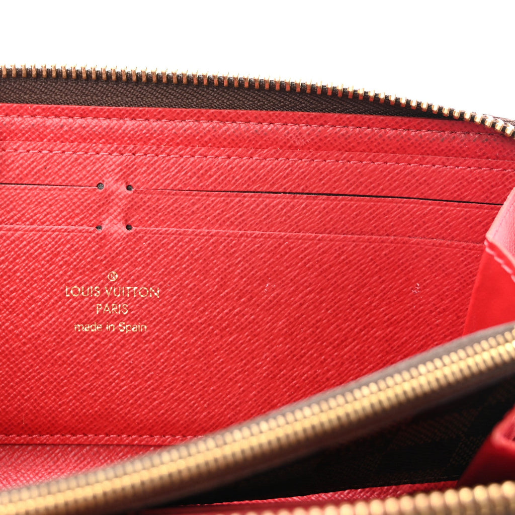 Damier Ebene Clemence Wallet Cherry