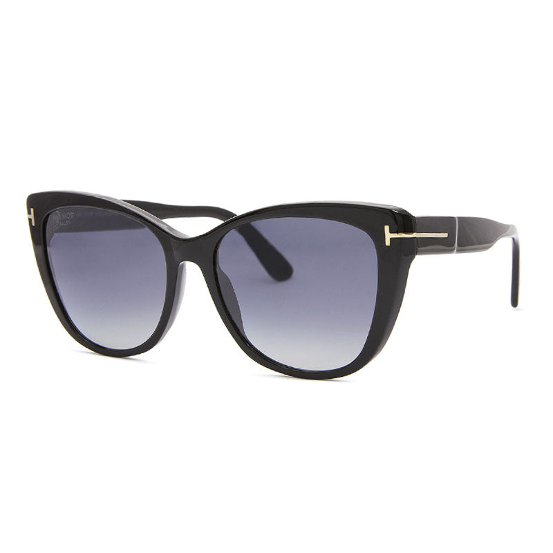 Tom Ford Sunglasses Butterfly Full Rim, Black Frame and Gradient Brown Lens FT093705F