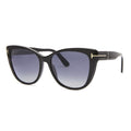 Tom Ford Sunglasses Butterfly Full Rim, Black Frame and Gradient Brown Lens FT093705F