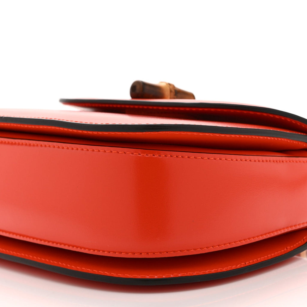 Boarded Dyana Lux Calfskin Web Small Bamboo 1947 Top Handle Bag Calypso Orange