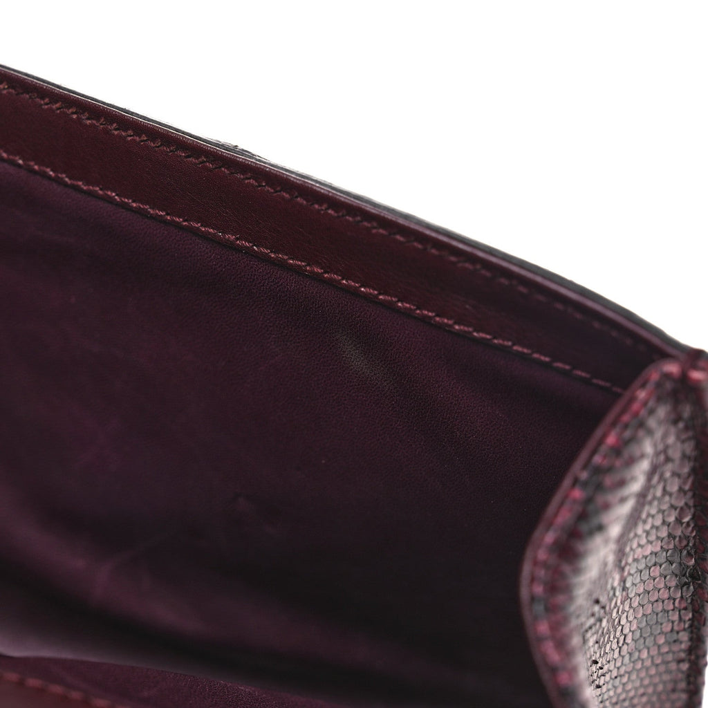 Snakeskin G Night Clutch Burgundy Black