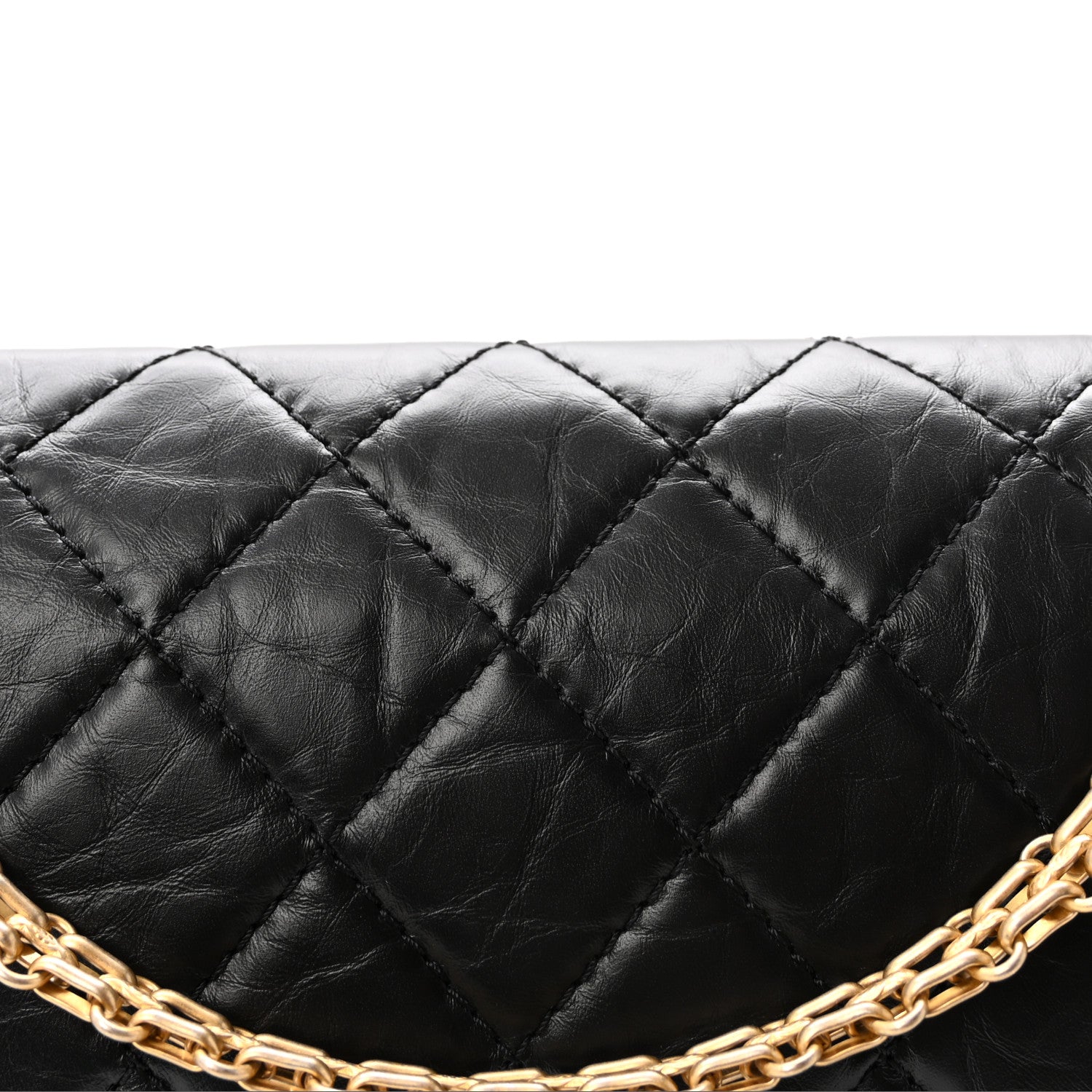 Aged Calfskin Quilted 2.55 Reissue 227 Flap Black