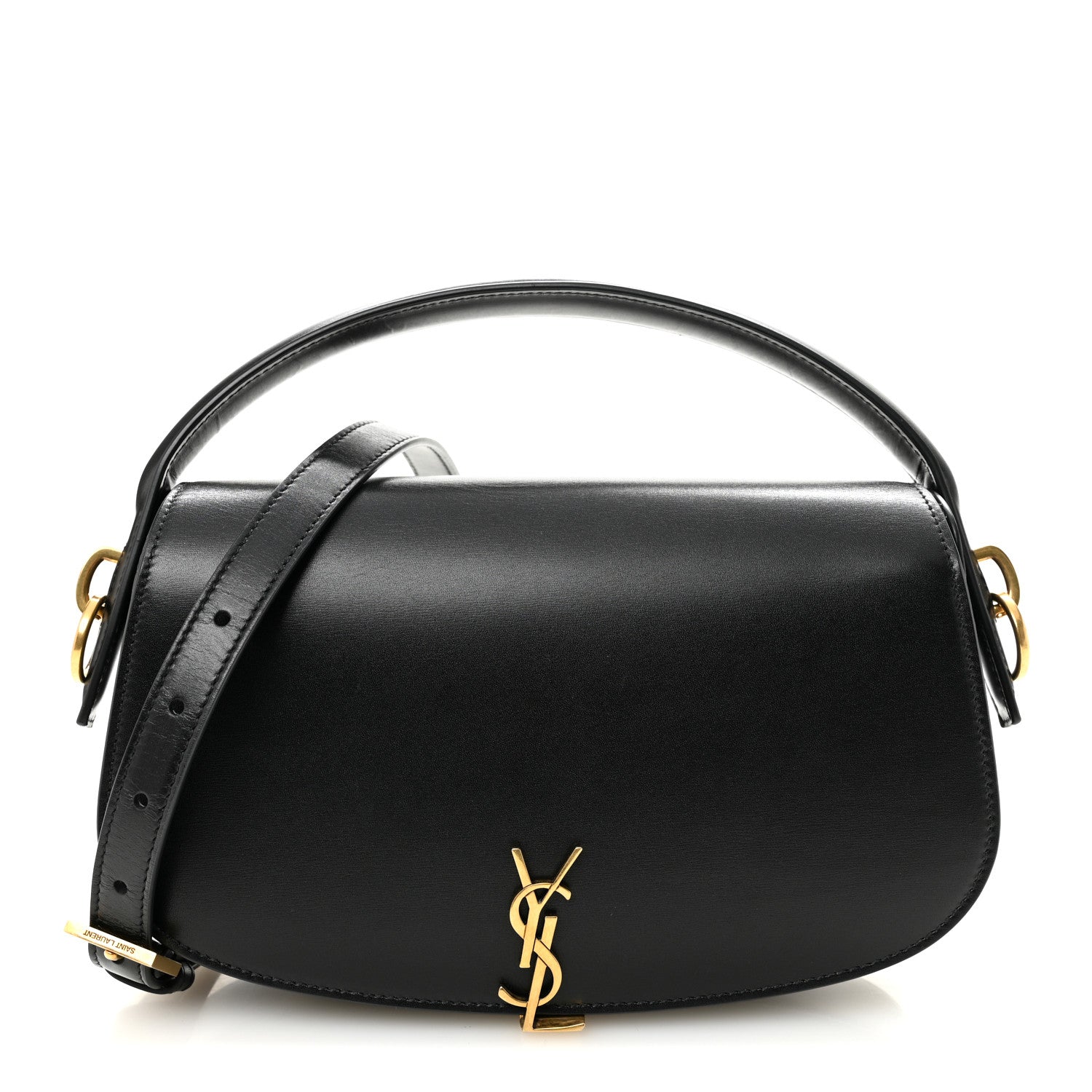 Box Calfskin Voltaire Top Handle Crossbody Bag Black