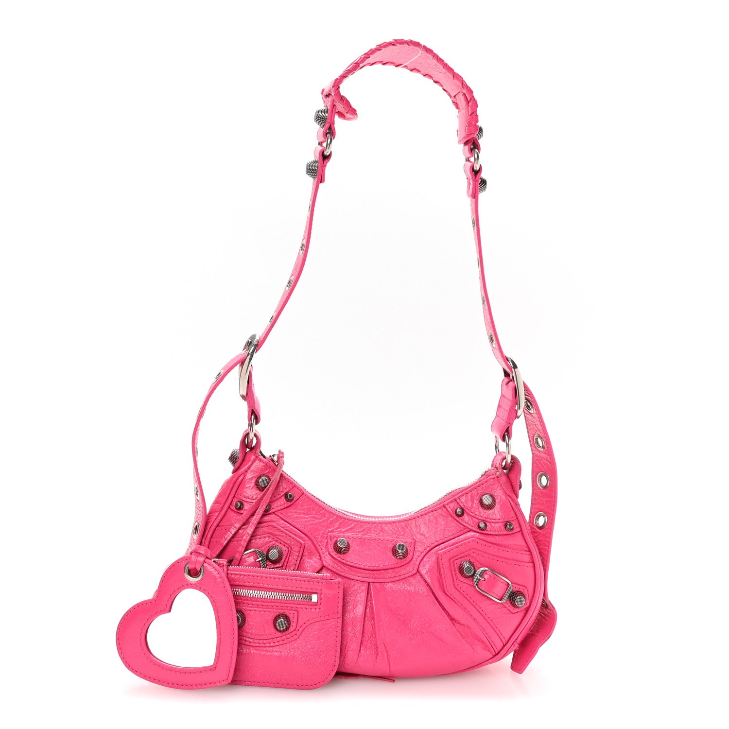 Agneau Arena Le Cagole Shoulder Bag XS Hot Pink