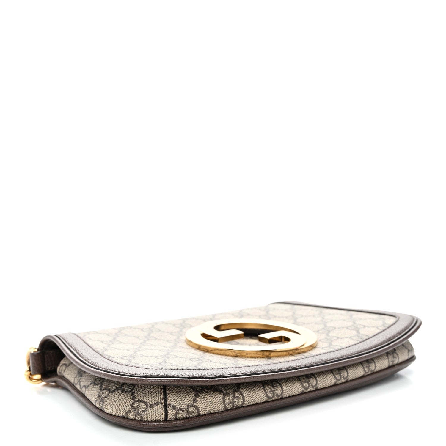 GG Supreme Monogram Textured Dollar Calfskin Blondie Chain Shoulder Flap Bag Beige Ebony New Acero