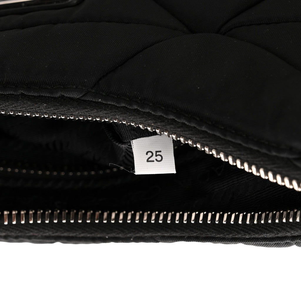 Re-Nylon Triangle Padded Patchwork Shoulder Bag Black