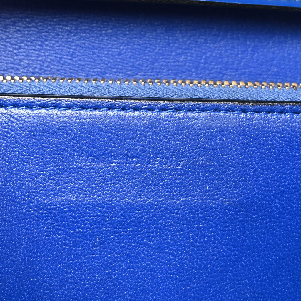 Spazzolato Calfskin Medium Classic Box Flap Bag Royal Blue