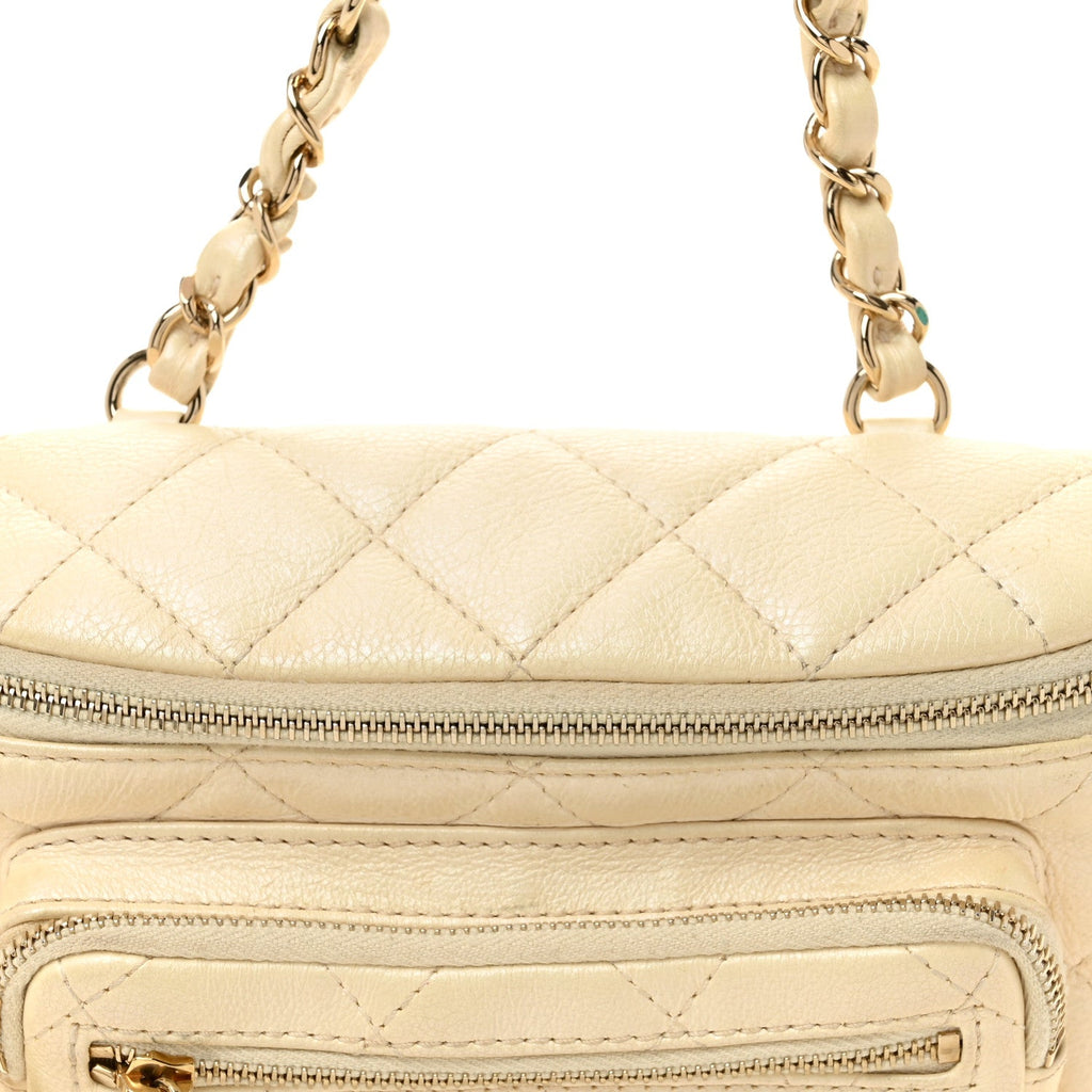 Calfskin Quilted All About Waist Belt Bag Light Beige