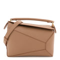 Grained Calfskin Small Puzzle Edge Bag Toffee