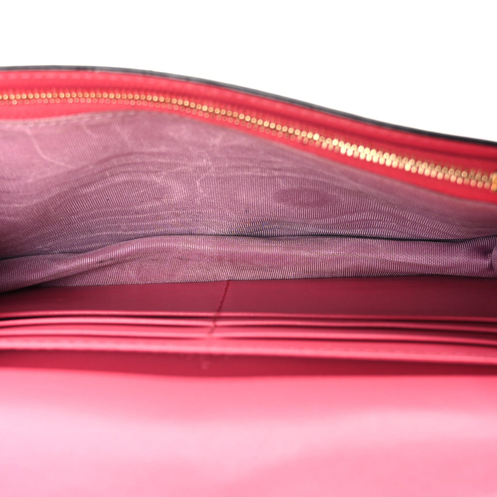 Calfskin GG Matelasse Chain Wallet Rhodamine Pink