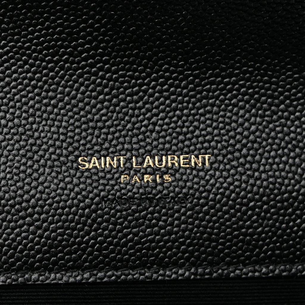 Grain De Poudre Matelasse Chevron Monogram Envelope Clutch Black