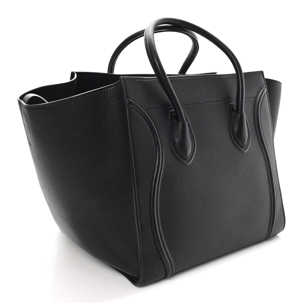 Grained Calfskin Medium Phantom Luggage Black