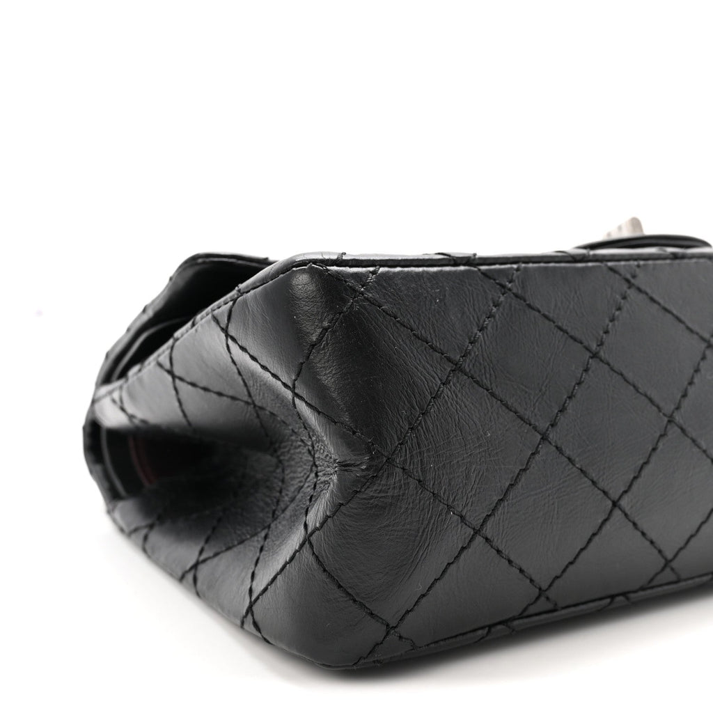 Aged Calfskin Quilted 2.55 Reissue 225 Flap Black