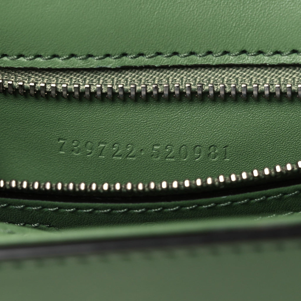 Senna Calfskin Petite GG Top Handle Shoulder Bag Green Soil Grass
