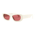 Palm Angels Sunglasses Cat Eye Full Rim, White Frame and Red Lens PERI107DANA0125