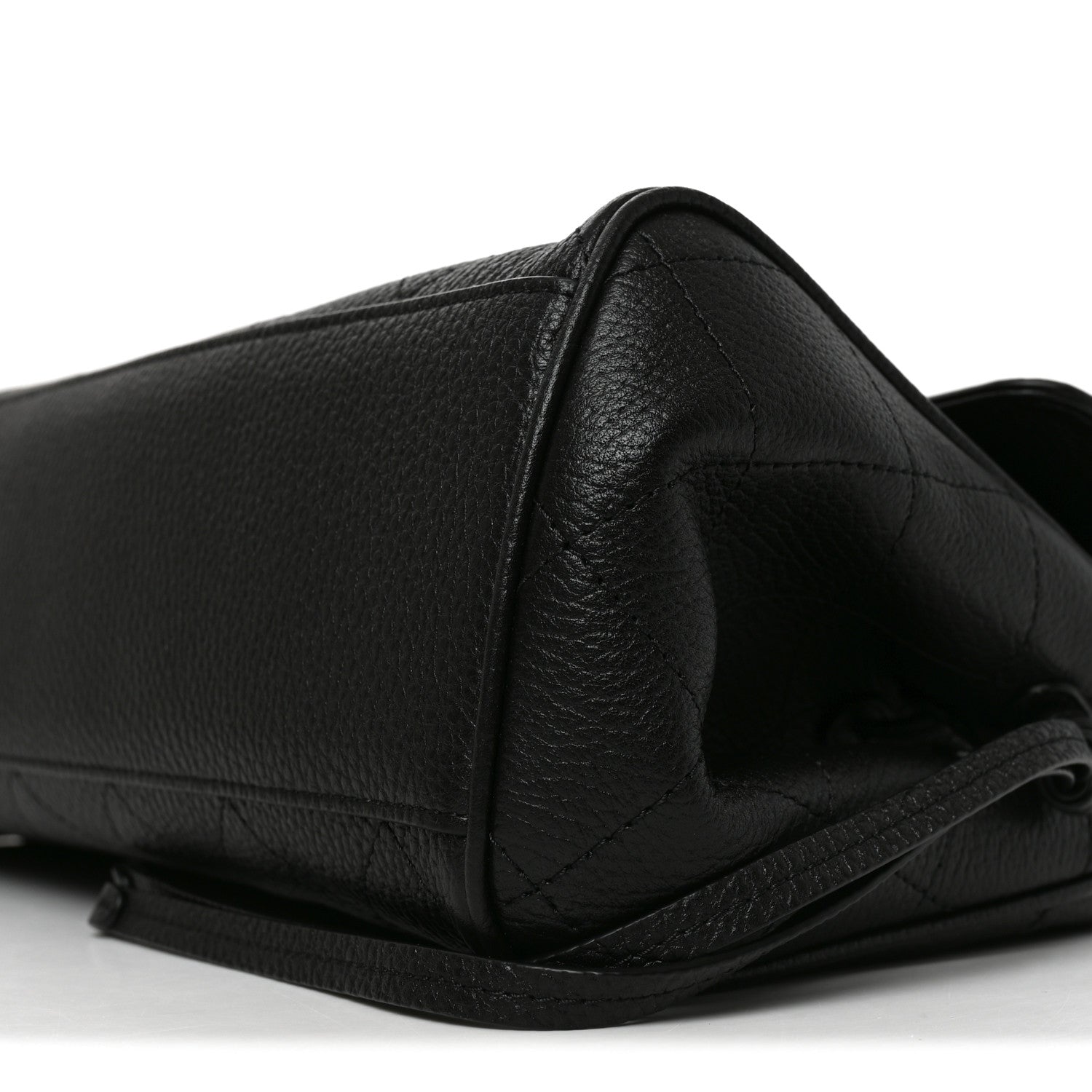 Grained Calfskin Urban Essentials Small Shopping Bag Black