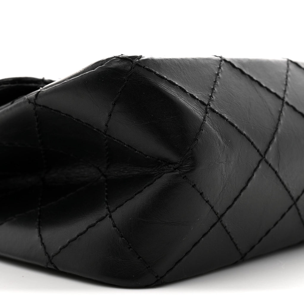 Aged Calfskin Quilted 2.55 Reissue 226 Flap Black