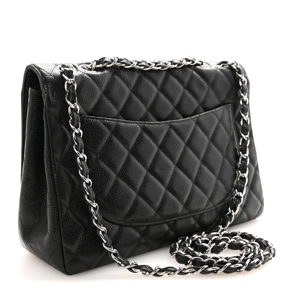 Caviar Quilted Jumbo Single Flap Black