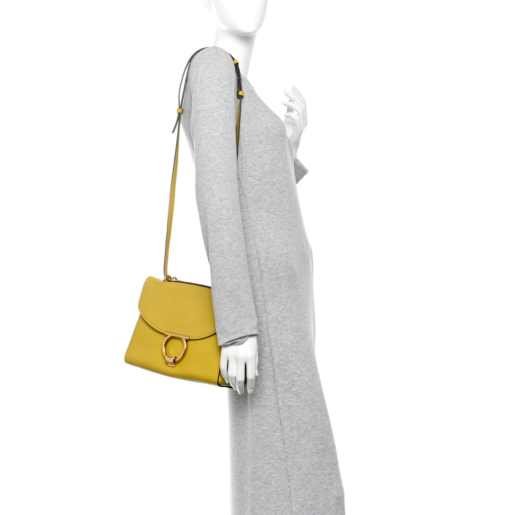 Calfskin Small Margot Top Handle Satchel Yellow