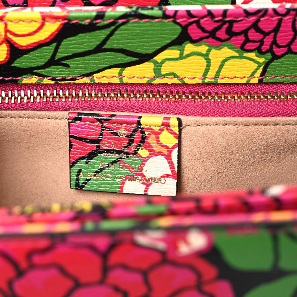 X KEN SCOTT New Shangai Calfskin Pomponica Print Horsebit 1955 Shoulder Bag  Multicolor Fuxia Pompon