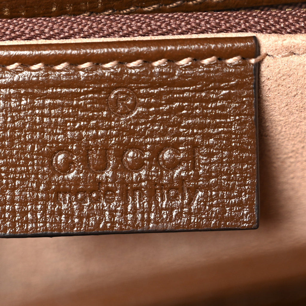 GG Supreme Monogram Horsebit 1955 Shoulder Bag Beige Brown Sugar