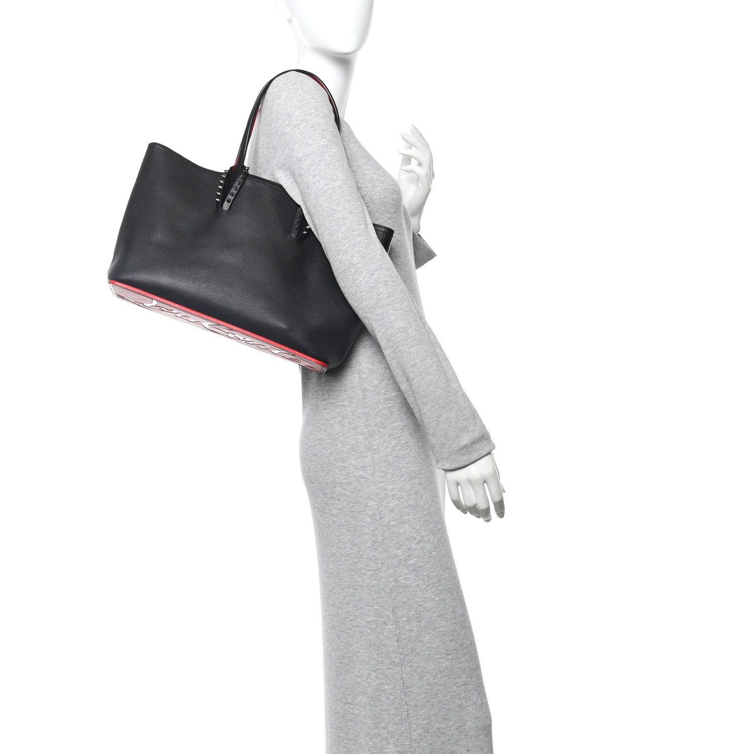 Calfskin Spikes East West Cabata Tote Black