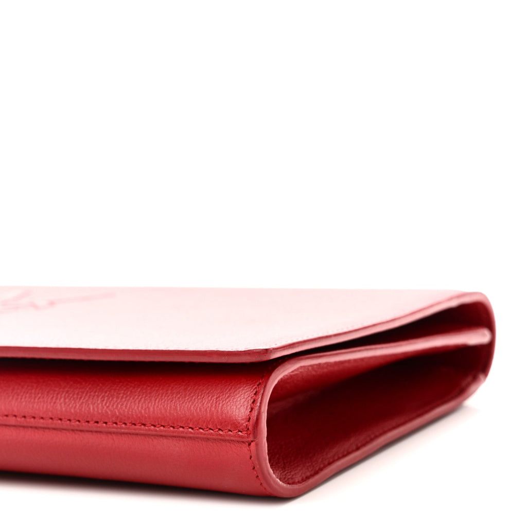 Calfskin Monogram Large Belle De Jour Clutch Red