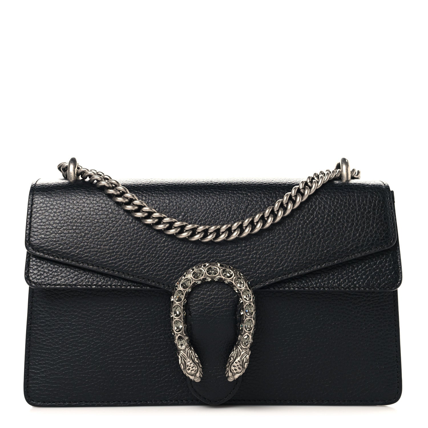 Pebbled Calfskin Small Dionysus Shoulder Bag Black