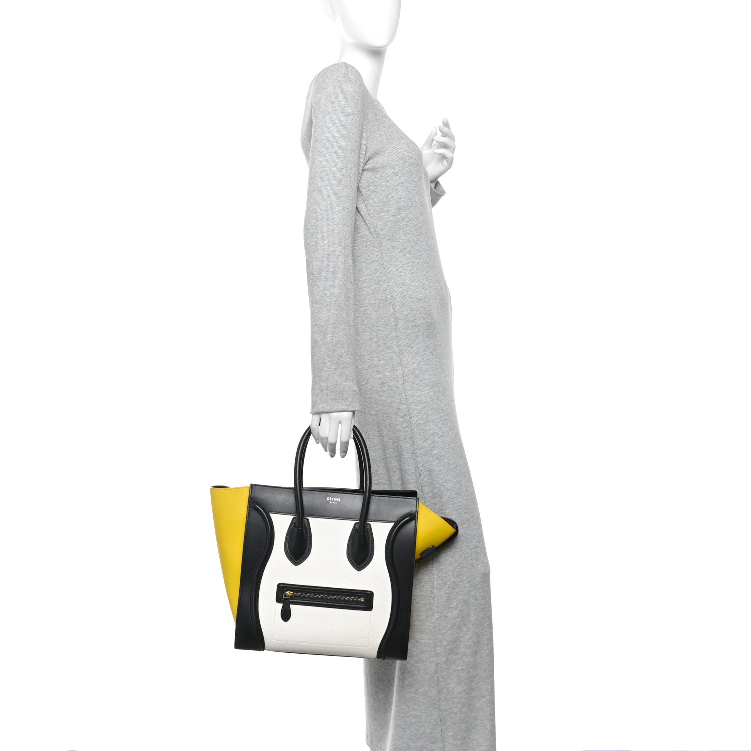 Elephant Calfskin Mini Tri-Color Luggage Optic White Yellow