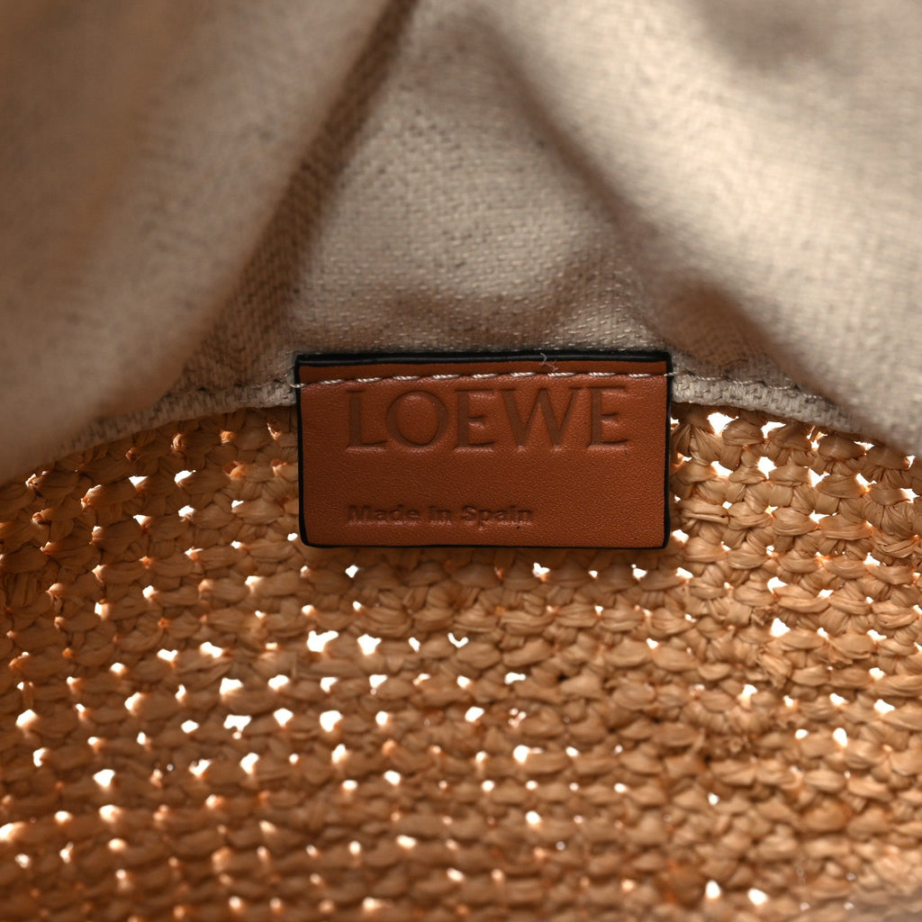 Calfskin Raffia Anagram Paulas Ibiza Pochette Bag Natural Tan