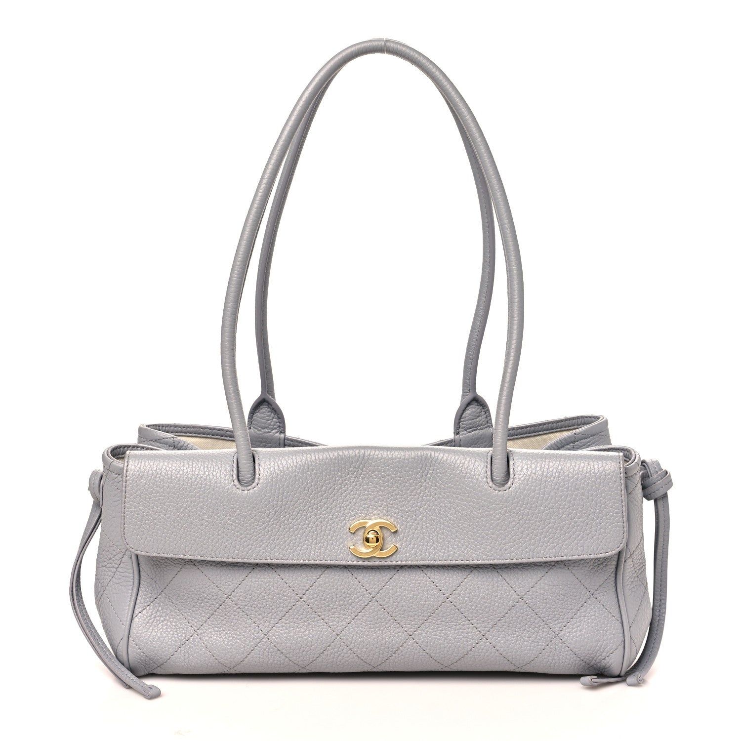 Grained Calfskin Urban Essentials Small Shopping Bag Grey