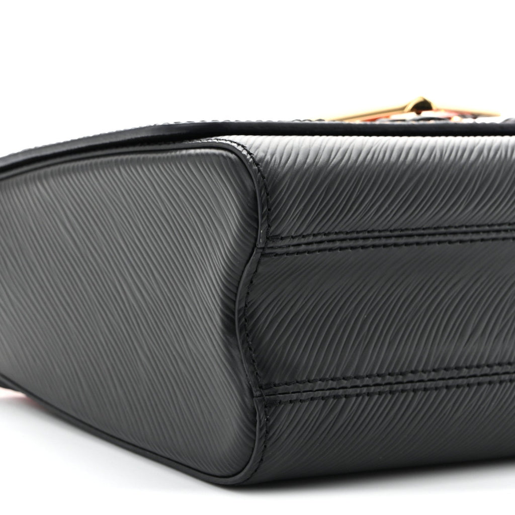 Epi Jungle Twist Shoulder Bag MM Black Coquelicot
