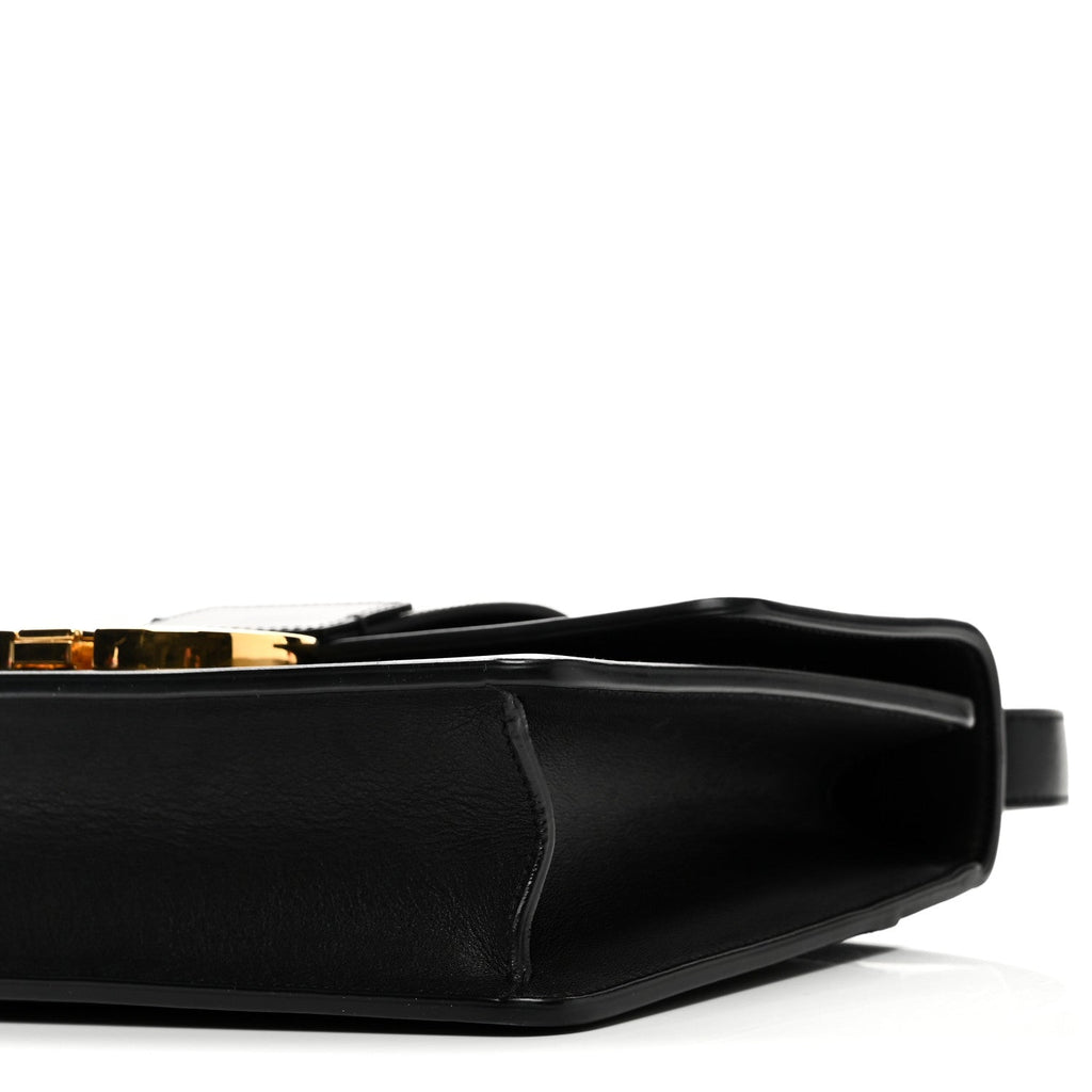 Box Calfskin 30 Montaigne Flap Bag Black