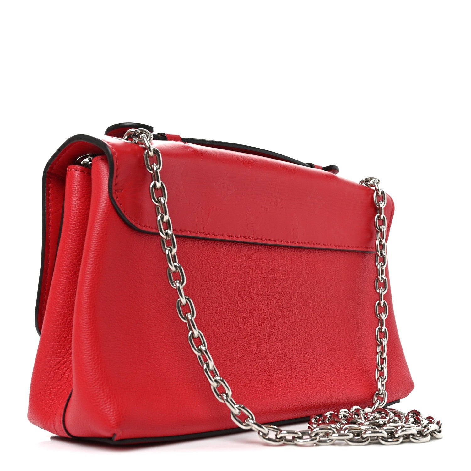 Monogram Cuir Plume Ecume Very Chain Bag Rubis Red
