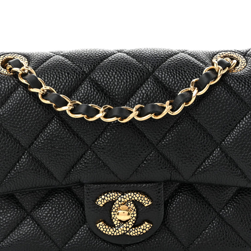 Grained Lambskin Quilted Mini Flap Black