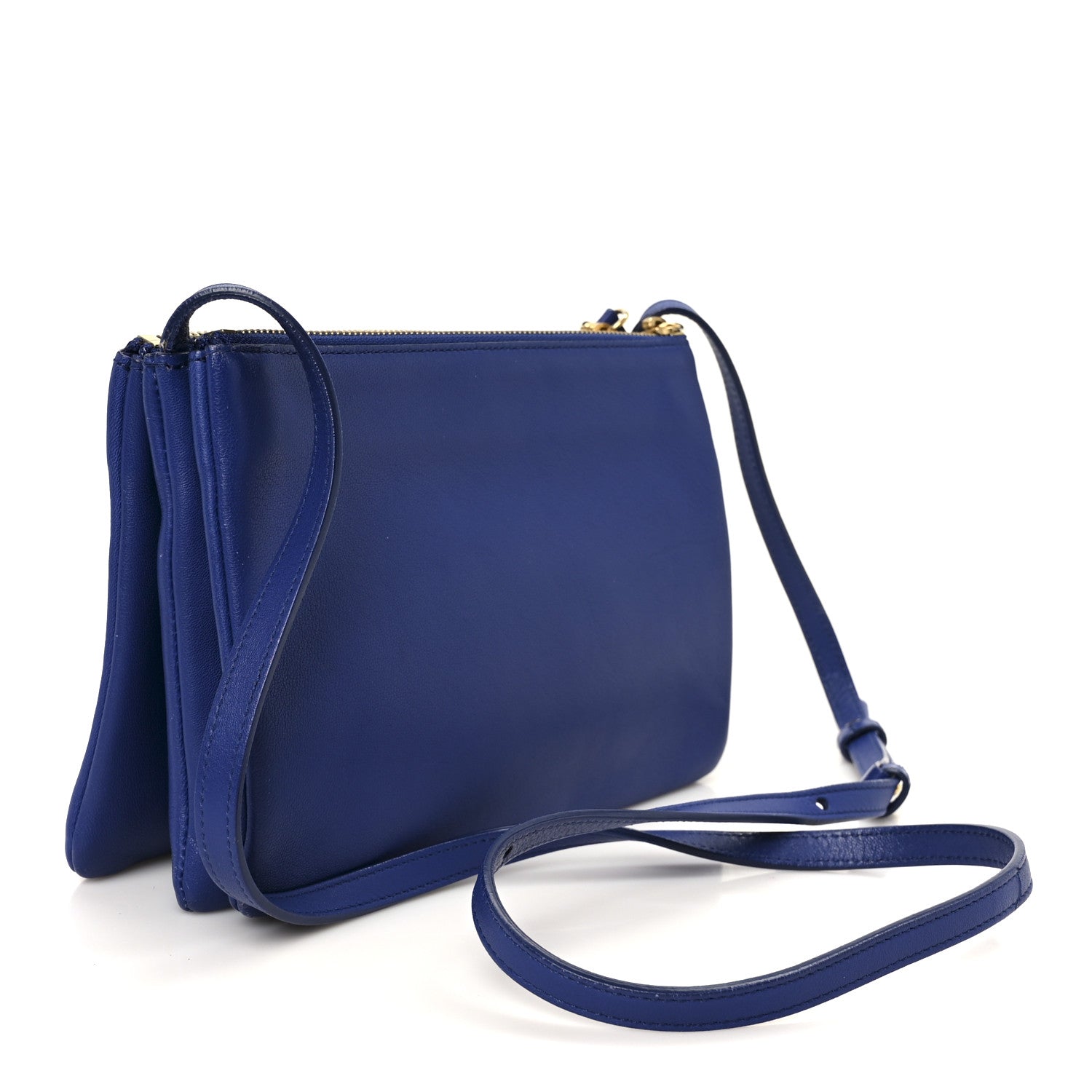 Lambskin Small Trio Crossbody Bag Indigo