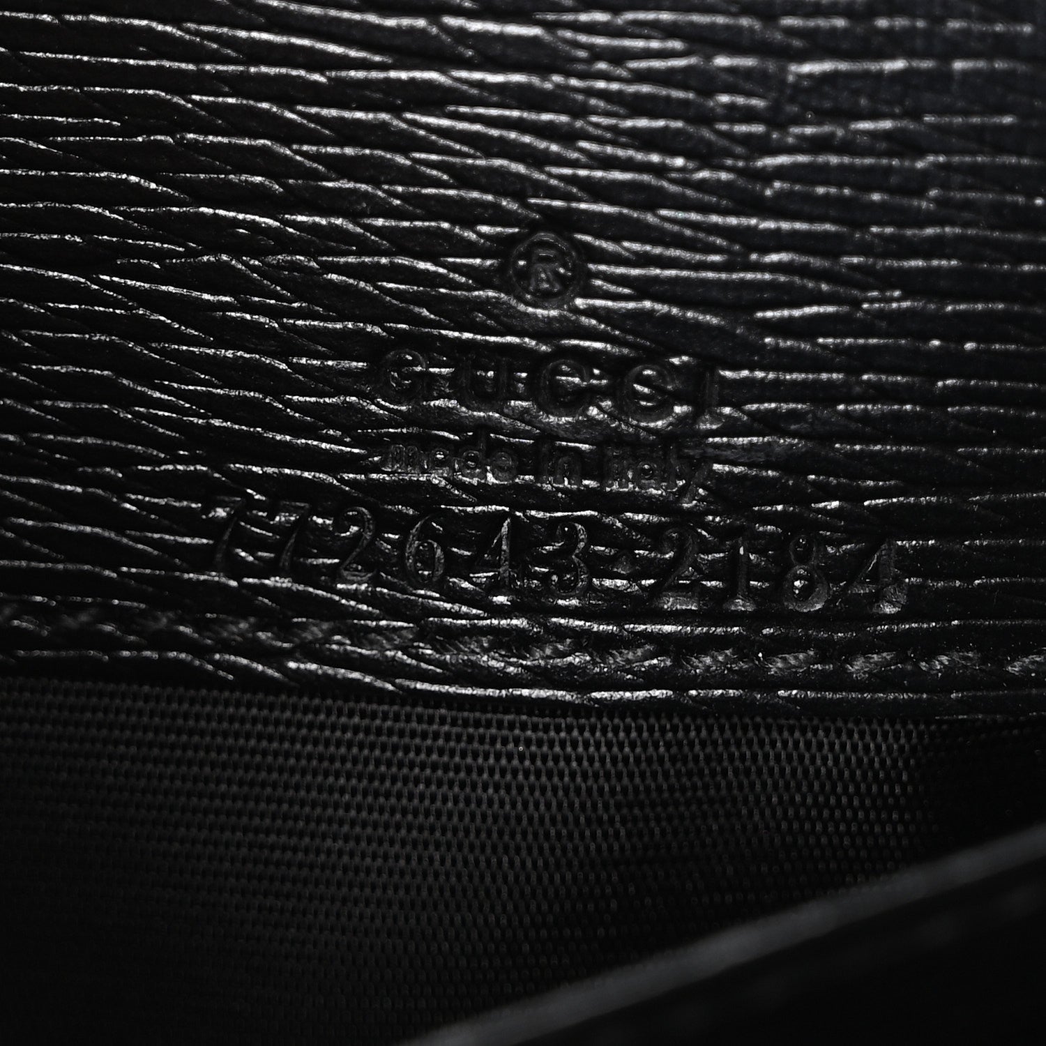 Textured Calfskin Script Logo Wallet On Chain Black