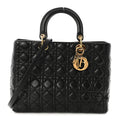 Lambskin Cannage Large Lady Dior Black