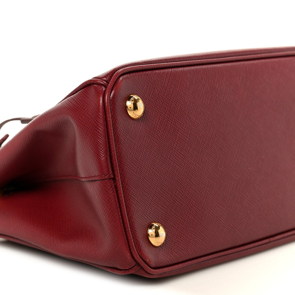 Saffiano Lux Small Galleria Double Zip Tote Cerise