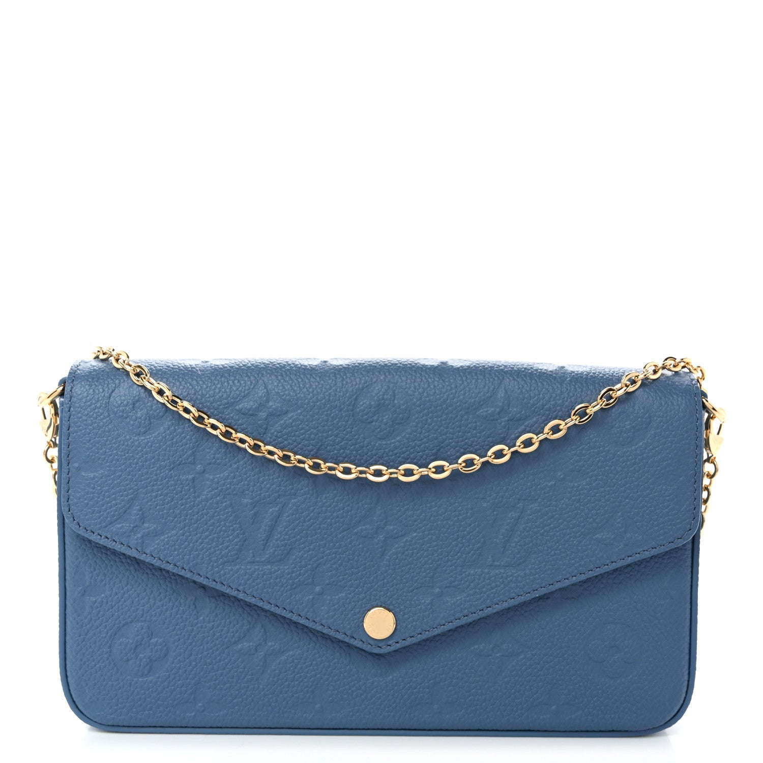 Empreinte Pochette Felicie Chain Wallet Blue Jean