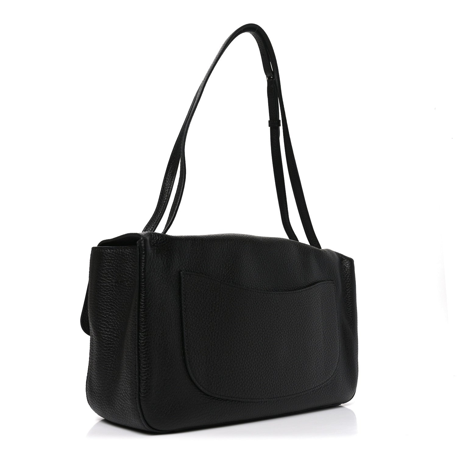 Grained Calfskin Small Souplissimo Maxi Flap Black