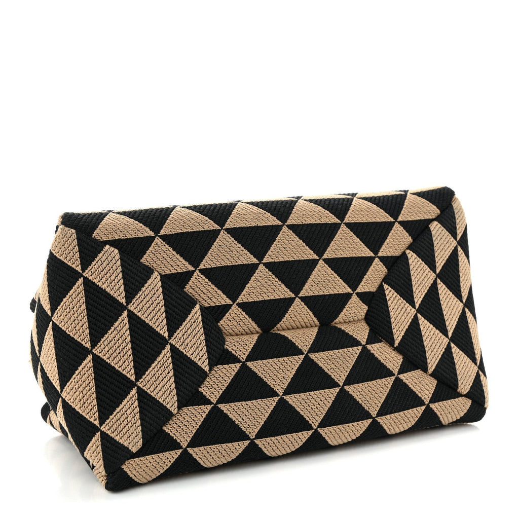 Jacquard Triangolo Symbole Embroidered Small Shoulder Bag Black Corda