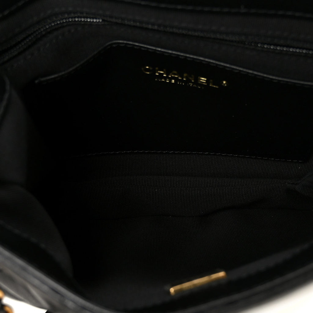 Lambskin Quilted Giant CC Shoulder Bag Black