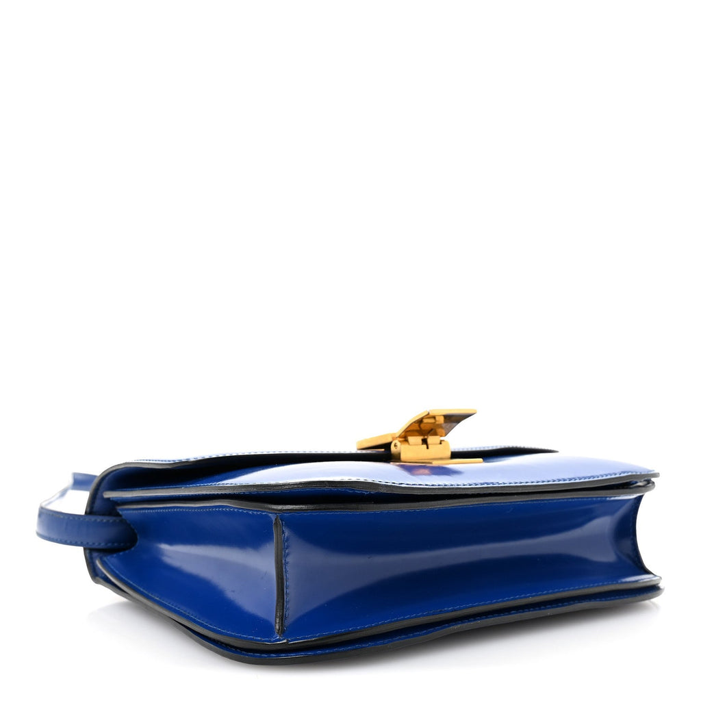 Spazzolato Calfskin Medium Classic Box Flap Bag Royal Blue