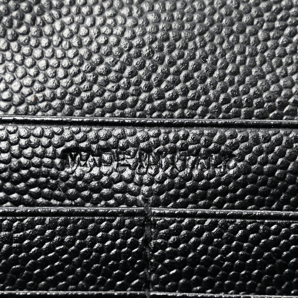 Grain De Poudre Matelasse Chevron Monogram Chain Wallet Black