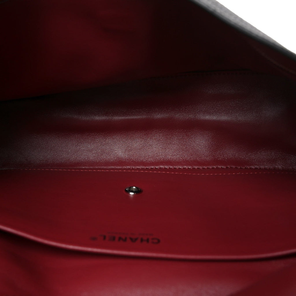 Grained Calfskin Small Souplissimo Maxi Flap Black