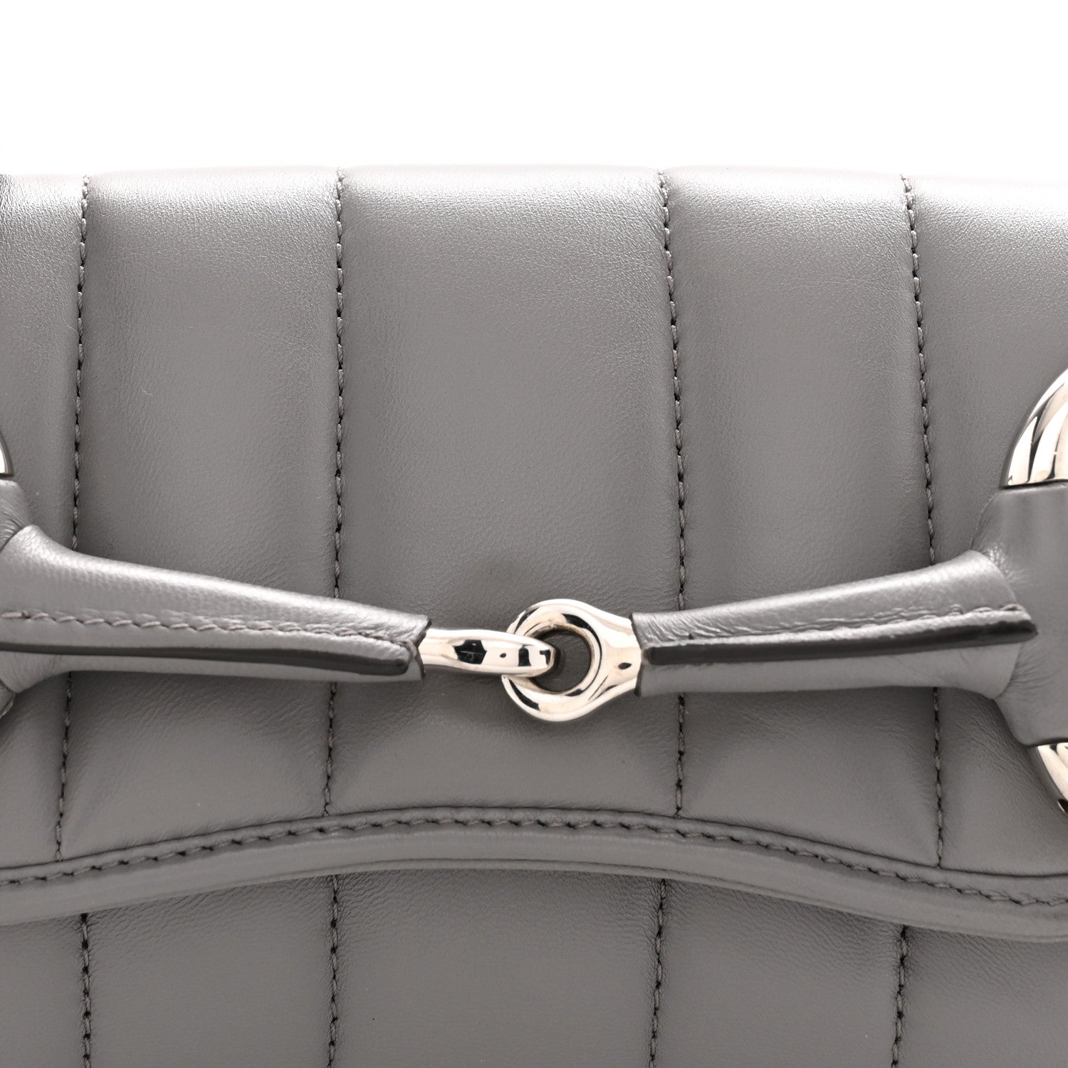 Nappa Vertical Matelasse Small Maxi Horsebit Chain Shoulder Bag Gray