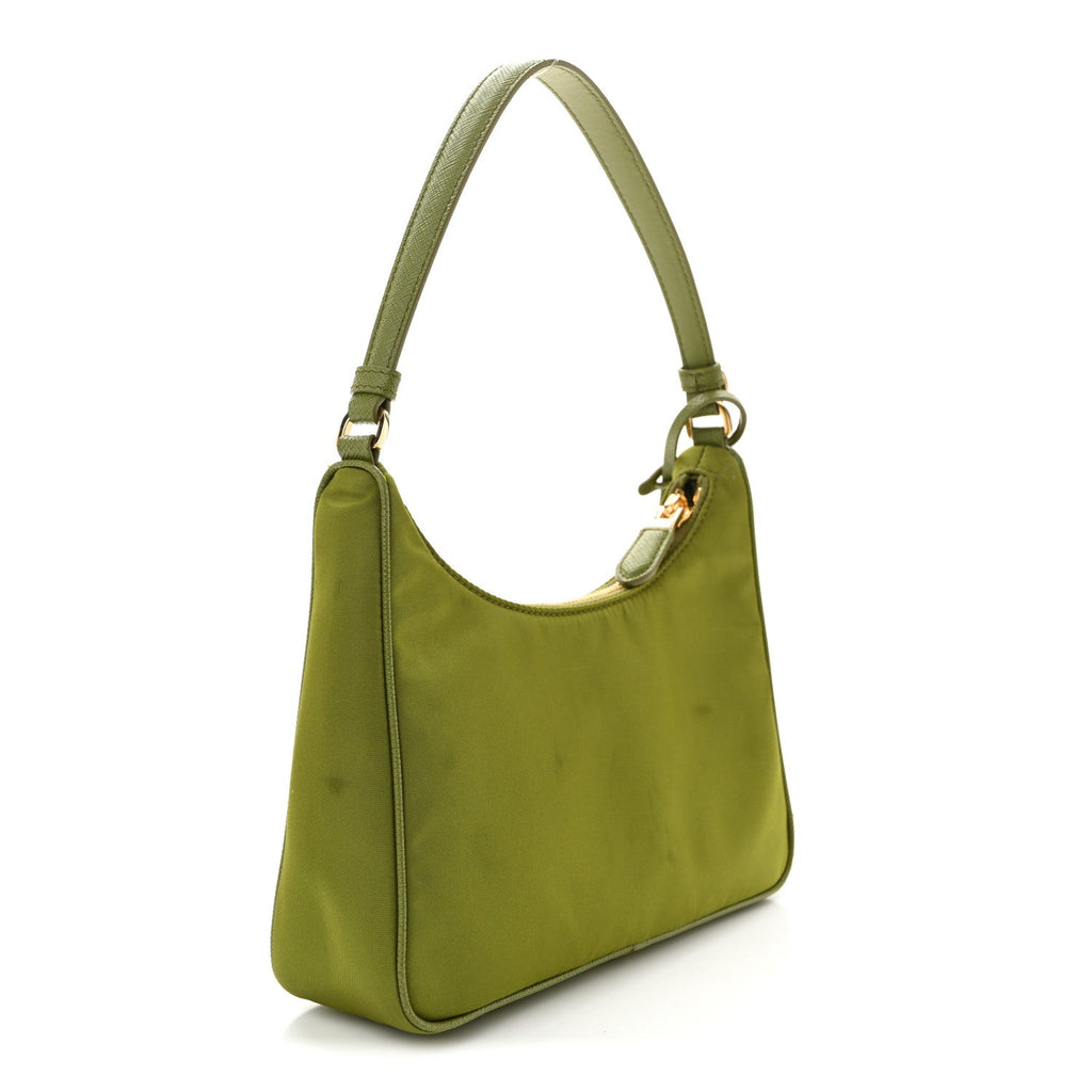 Re-Nylon Saffiano Mini Re-Edition 2005 Bag Ivy Green