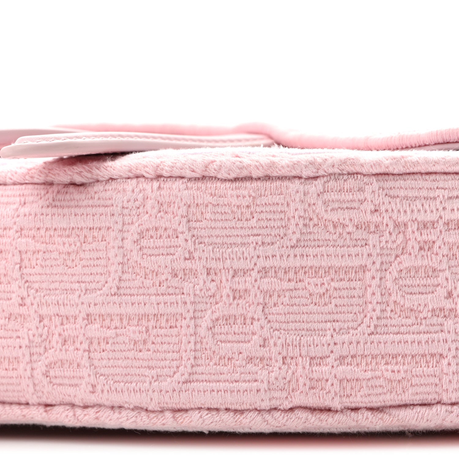 Oblique Embroidered Lace Dioramour Small Saddle Bag With Strap Soupir Pink White